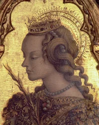 Heilige Katharina von Alexandria, Detail vom San Martino Polyptychon